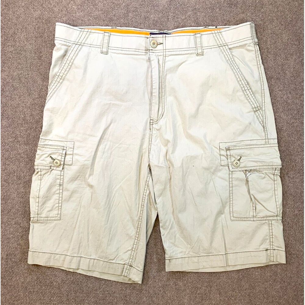 Wear First Ripstop Cargo Shorts Mens 40x11 Flat Front Khaki Hiking Camping